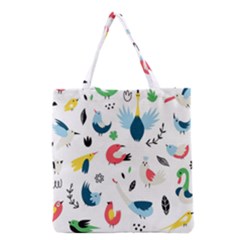 Vector-set-isolates-with-cute-birds-scandinavian-style Grocery Tote Bag