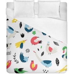 Vector-set-isolates-with-cute-birds-scandinavian-style Duvet Cover (california King Size)