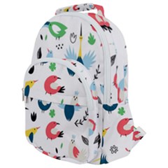 Vector-set-isolates-with-cute-birds-scandinavian-style Rounded Multi Pocket Backpack by Jancukart