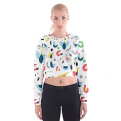 Vector-set-isolates-with-cute-birds-scandinavian-style Cropped Sweatshirt