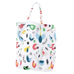 Vector-set-isolates-with-cute-birds-scandinavian-style Giant Grocery Tote