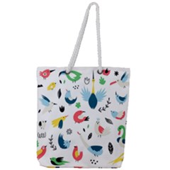 Vector-set-isolates-with-cute-birds-scandinavian-style Full Print Rope Handle Tote (large)