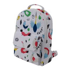 Vector-set-isolates-with-cute-birds-scandinavian-style Flap Pocket Backpack (large)