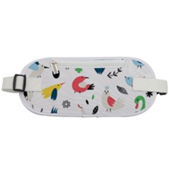 Vector-set-isolates-with-cute-birds-scandinavian-style Rounded Waist Pouch by Jancukart