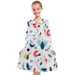 Vector-set-isolates-with-cute-birds-scandinavian-style Kids  Midi Sailor Dress