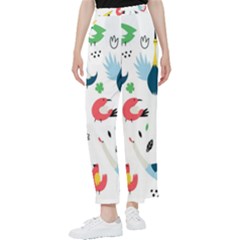 Vector-set-isolates-with-cute-birds-scandinavian-style Women s Pants  by Jancukart