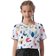 Vector-set-isolates-with-cute-birds-scandinavian-style Kids  Basic Tee