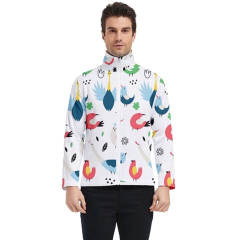 Vector-set-isolates-with-cute-birds-scandinavian-style Men s Bomber Jacket by Jancukart