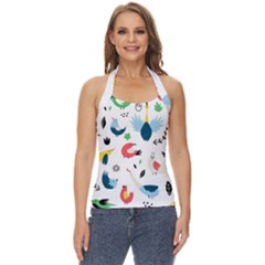 Vector-set-isolates-with-cute-birds-scandinavian-style Basic Halter Top