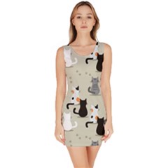 Cute-cat-seamless-pattern Bodycon Dress