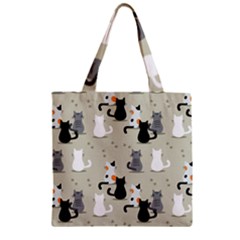 Cute-cat-seamless-pattern Zipper Grocery Tote Bag