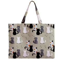 Cute-cat-seamless-pattern Zipper Mini Tote Bag