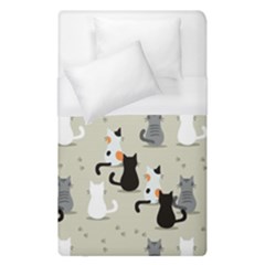 Cute-cat-seamless-pattern Duvet Cover (single Size) by Jancukart