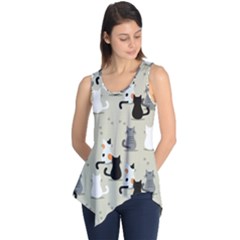 Cute-cat-seamless-pattern Sleeveless Tunic