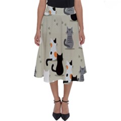 Cute-cat-seamless-pattern Perfect Length Midi Skirt