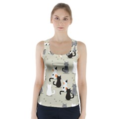 Cute-cat-seamless-pattern Racer Back Sports Top