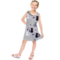 Cute-cat-seamless-pattern Kids  Tunic Dress