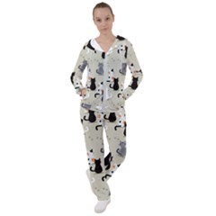 Cute-cat-seamless-pattern Women s Tracksuit