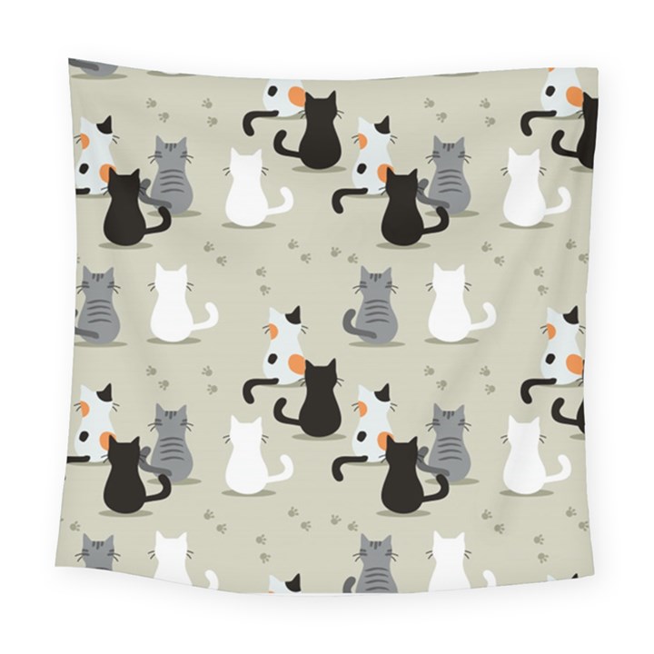 Cute-cat-seamless-pattern Square Tapestry (Large)