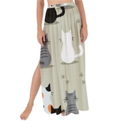 Cute-cat-seamless-pattern Maxi Chiffon Tie-up Sarong