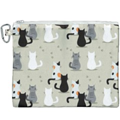 Cute-cat-seamless-pattern Canvas Cosmetic Bag (xxxl)