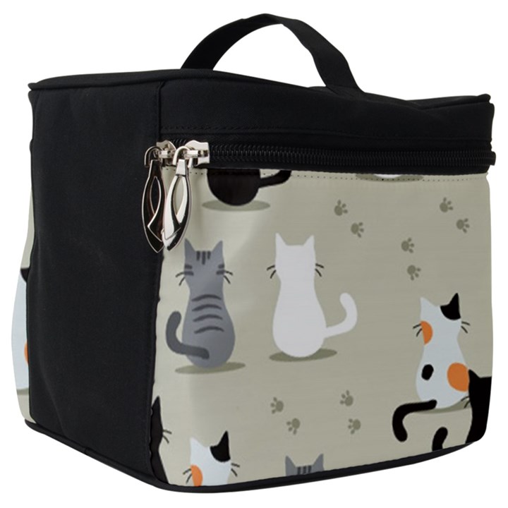 Cute-cat-seamless-pattern Make Up Travel Bag (Big)