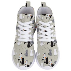 Cute-cat-seamless-pattern Women s Lightweight High Top Sneakers