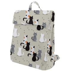 Cute-cat-seamless-pattern Flap Top Backpack