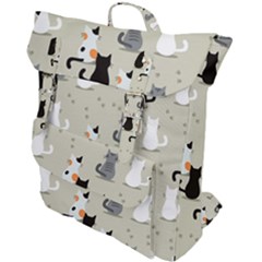 Cute-cat-seamless-pattern Buckle Up Backpack