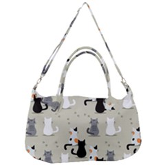 Cute-cat-seamless-pattern Removal Strap Handbag by Jancukart