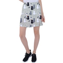 Cute-cat-seamless-pattern Tennis Skirt