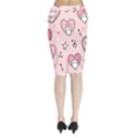 Cartoon-cute-valentines-day-doodle-heart-love-flower-seamless-pattern-vector Midi Wrap Pencil Skirt View2