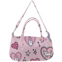 Cartoon-cute-valentines-day-doodle-heart-love-flower-seamless-pattern-vector Removal Strap Handbag View2