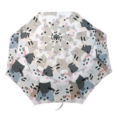 Cute-cat-couple-seamless-pattern-cartoon Folding Umbrellas