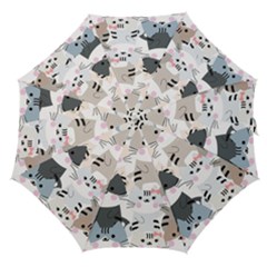 Cute-cat-couple-seamless-pattern-cartoon Straight Umbrellas