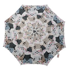 Cute-cat-couple-seamless-pattern-cartoon Hook Handle Umbrellas (small)