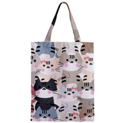 Cute-cat-couple-seamless-pattern-cartoon Zipper Classic Tote Bag