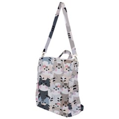 Cute-cat-couple-seamless-pattern-cartoon Crossbody Backpack