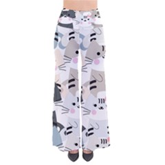 Cute-cat-couple-seamless-pattern-cartoon So Vintage Palazzo Pants