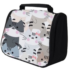 Cute-cat-couple-seamless-pattern-cartoon Full Print Travel Pouch (big)