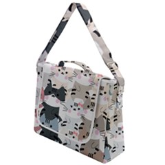 Cute-cat-couple-seamless-pattern-cartoon Box Up Messenger Bag