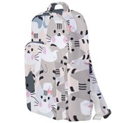 Cute-cat-couple-seamless-pattern-cartoon Double Compartment Backpack by Jancukart