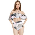 Cute-cat-couple-seamless-pattern-cartoon Halter Flowy Bikini Set  View1