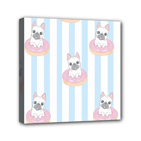 French-bulldog-dog-seamless-pattern Mini Canvas 6  X 6  (stretched) by Jancukart