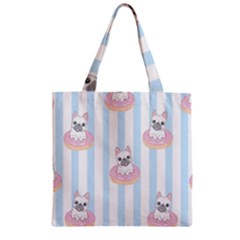 French-bulldog-dog-seamless-pattern Zipper Grocery Tote Bag