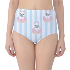 French-bulldog-dog-seamless-pattern Classic High-waist Bikini Bottoms