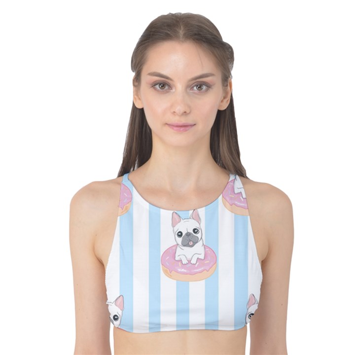 French-bulldog-dog-seamless-pattern Tank Bikini Top