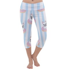 French-bulldog-dog-seamless-pattern Capri Yoga Leggings