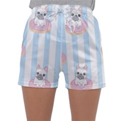 French-bulldog-dog-seamless-pattern Sleepwear Shorts