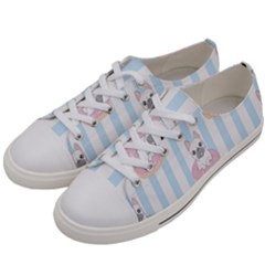 French-bulldog-dog-seamless-pattern Women s Low Top Canvas Sneakers